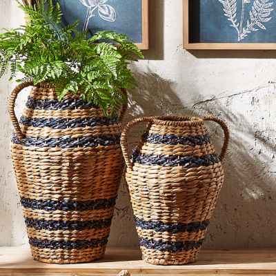 Woven Basket Urn Vase