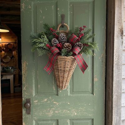 Woven Rattan Cone Wall Basket