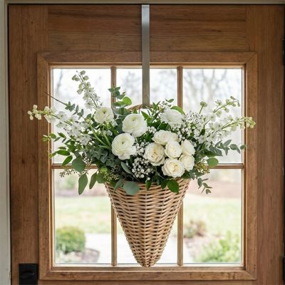 Woven Rattan Cone Wall Basket