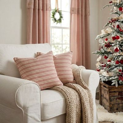 Woven Red Stripe Throw Pillow