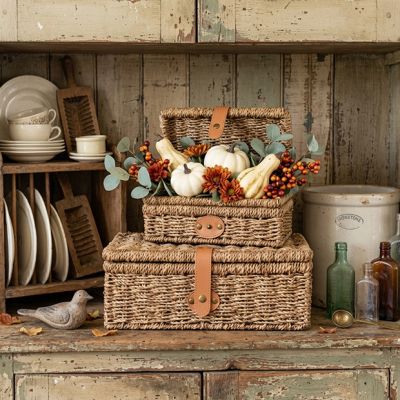 Woven Seagrass Storage Box Set of 2