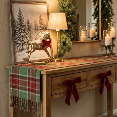 Yuletide Plaid Reversible Table Runner
