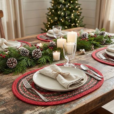 Yuletide Traditions Braided Placemat Set of 4