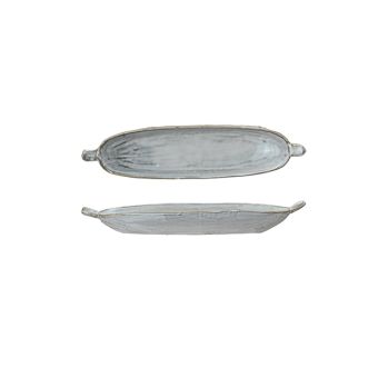 Oval Stoneware Dish With Handles 9 Inch