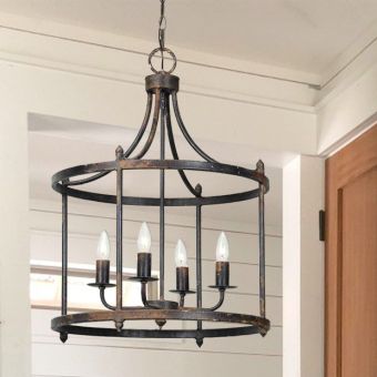 Manor Distressed Metal Chandelier
