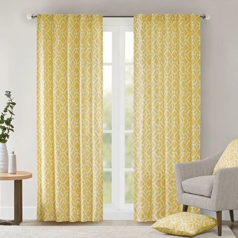 Cheerful Diamond Window Curtain Panel Set of 2 42x84