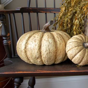 Decorative Paper Mache Pumpkin 9 Inch