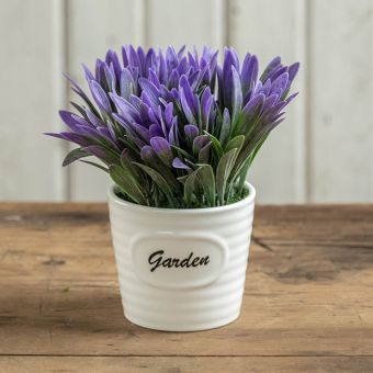 Faux Ajuga With Ceramic Pot Set of 3