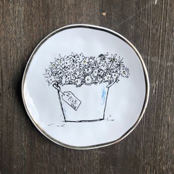 Round Ceramic Trinket Dish Set of 2