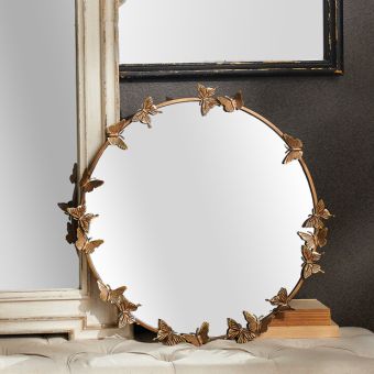 Beautiful Butterfly Round Accent Mirror