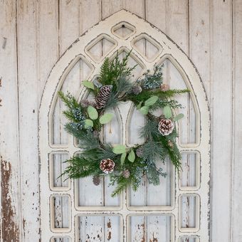 Blueberries Pine and Cedar Candle Ring 18 Inch