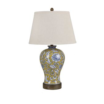 Botanical Chinoiserie Porcelain Table Lamp