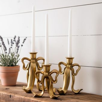 Bow Candlesticks Set of 3