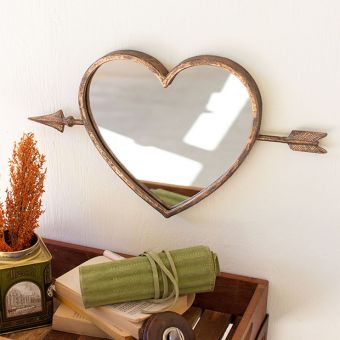 Brass Heart Mirror