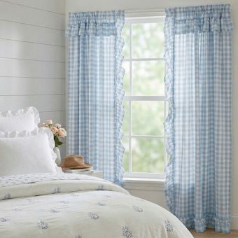 Buffalo Check With Ruffle Curtain Panels Set of 2