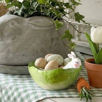 Cabbage Bunny Ceramic Bowl