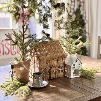 Chipwood Decorative Woven House Basket