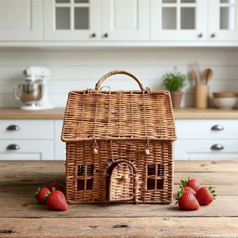 Chipwood Decorative Woven House Basket