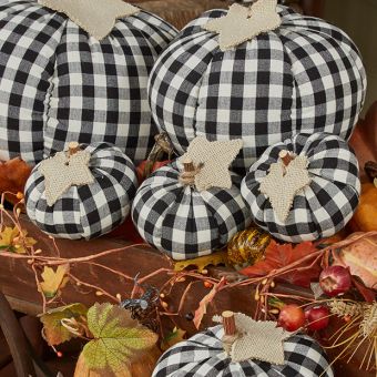 Classic Check Mini Decorative Pumpkin Set of 3