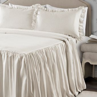 Classic Farmhouse Ticking Stripe Bedspread Set