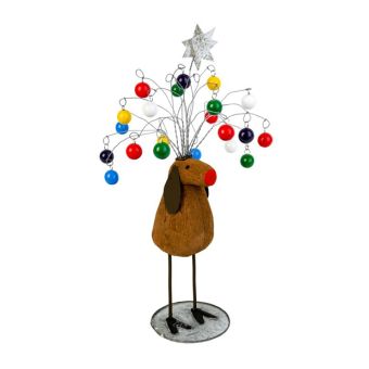 Coconut Reindeer With Ornament Head Dress