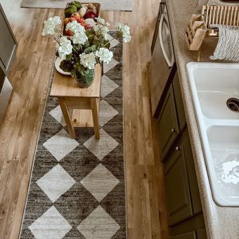 Contemporary Farmhouse Checkered Tile Area Rug