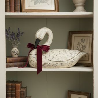 Country Cottage Bent Neck Swan