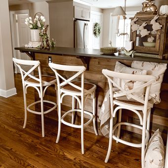 Country Cottage Rattan Seat Bar Stool