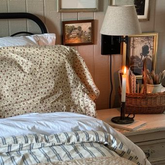 Country Floral Ruffled Pillow Case Set of 2