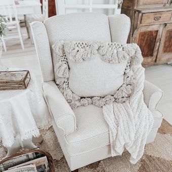 Cream Cotton Slub Pillow
