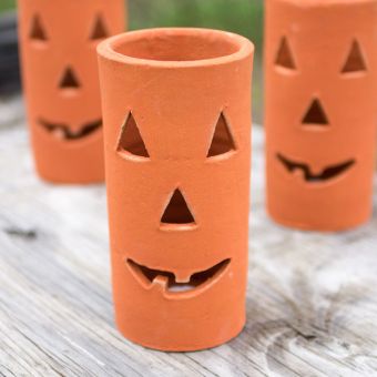 Cylinder Shaped Jack O Lantern Set of 6