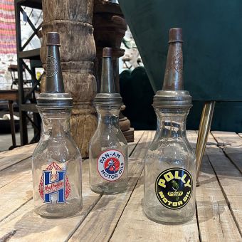 Decorative Advertising Glass Oil Bottle with Spout