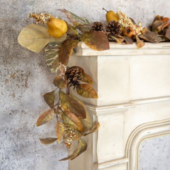 Decorative Faux Pears and Pomegranates Garland