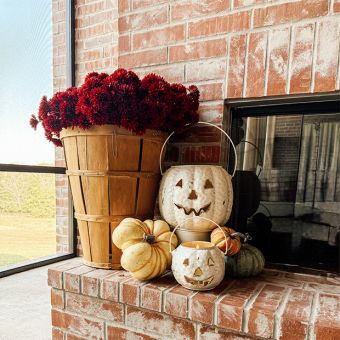 Decorative Jack O Lantern Bucket Set of 2