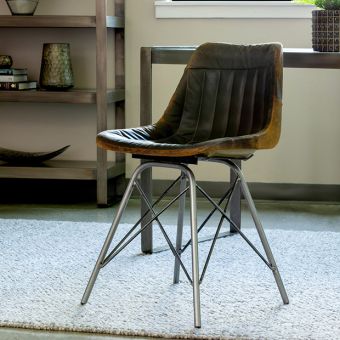 Distressed Leather Desk Chair