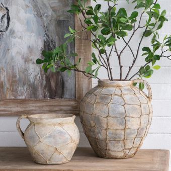 Earthy Accents Wire Wrapped Ceramic Vase