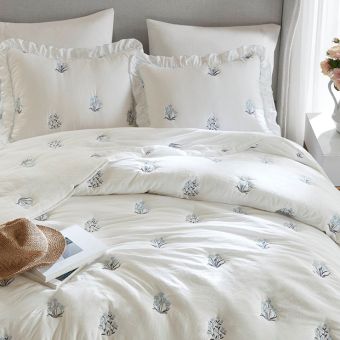 Embroidered Blossoms Quilt and Shams Set