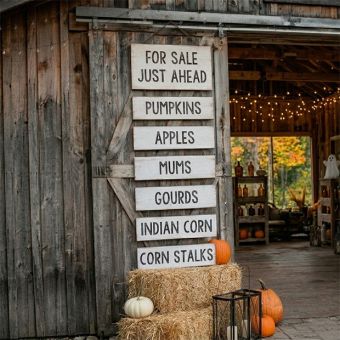 Farmers Market Stacked Fall Sign
