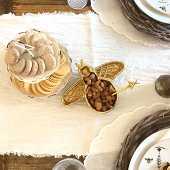 Gold Bee Trinket Dish with Spoon Set