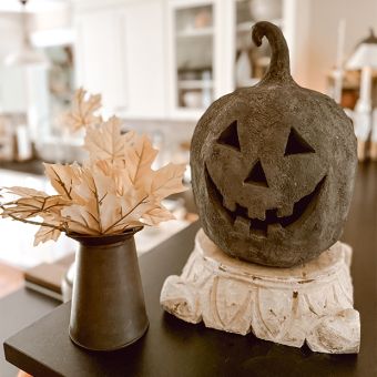 Found Carved Wood Pillar Base