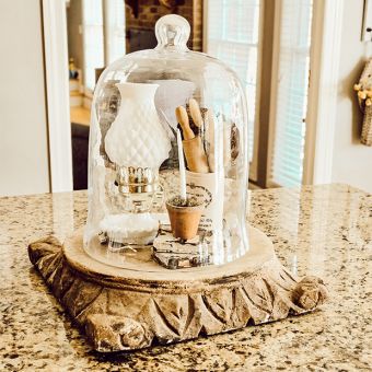 Found Carved Wood Pillar Base 17 Inch