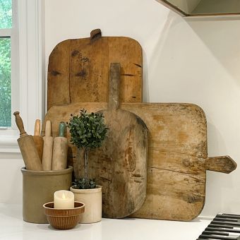 Found Wood Cutting Board With Handle