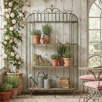 French Country Cottage 3 Tier Display Shelf