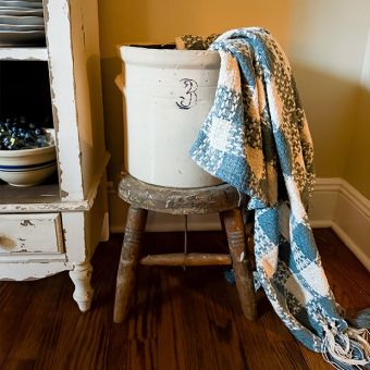 Fringed Cotton Check Throw Blanket