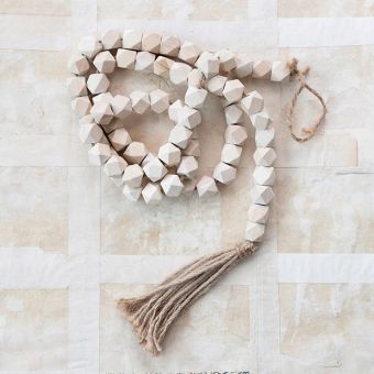 Geometric Paulownia Wood Bead Garland