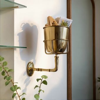 Gold Finish Wall Mount Pot Set of 2