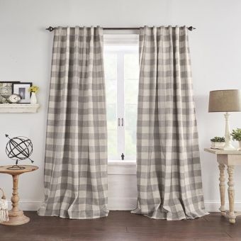 Gray Buffalo Check Curtain Panel
