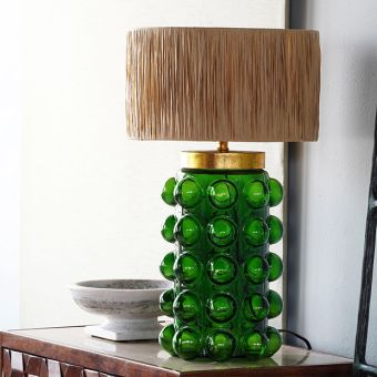 Green Bubble Glass Table Lamp