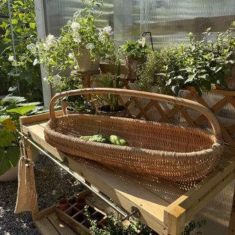 Handled Oval Rattan Basket