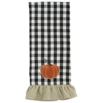 Fall Pumpkin Checkered Kitchen Towel